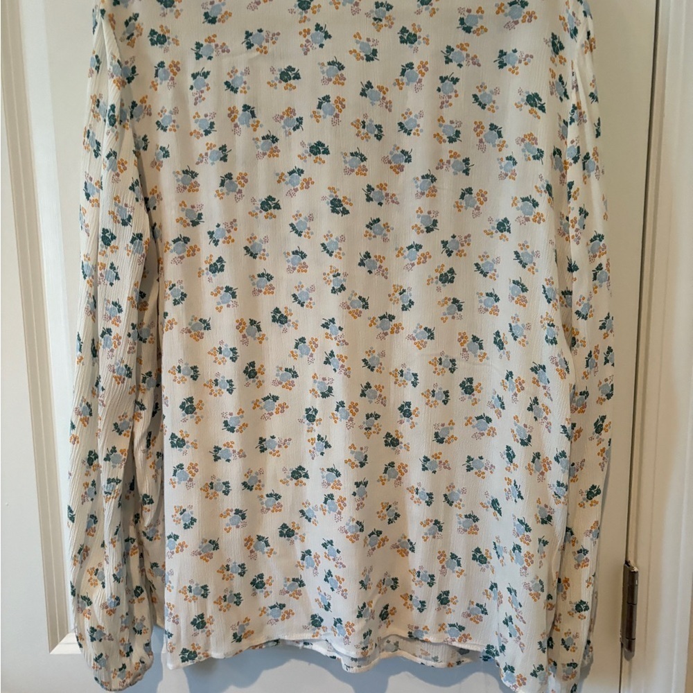 Democracy Bohemian Floral Aztec Oversized Multicolor Tie Neck Tunic Top Size L - Picture 11 of 15